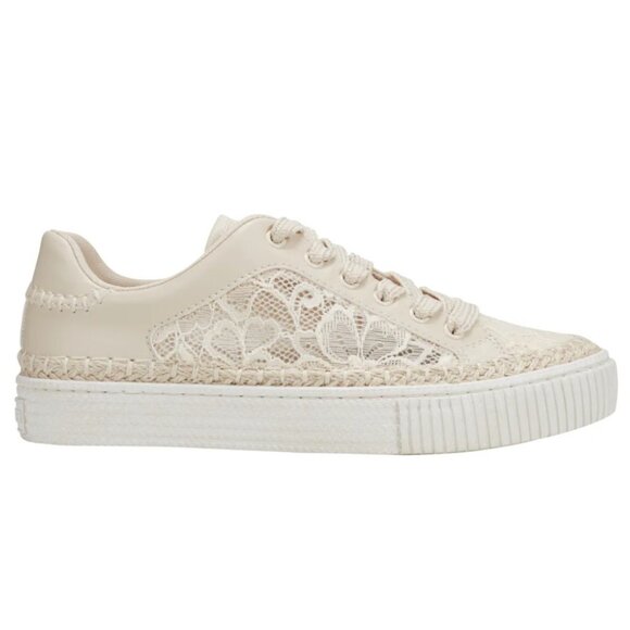 NWT MARC FISHER SZ 7.5 M Spryng Platform Lace-up Natural Lace Sneaker - Picture 6 of 14